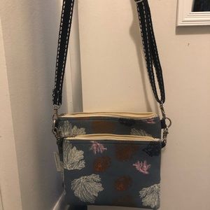Caribbean Joe Crossbody with adjustable strap tropical.